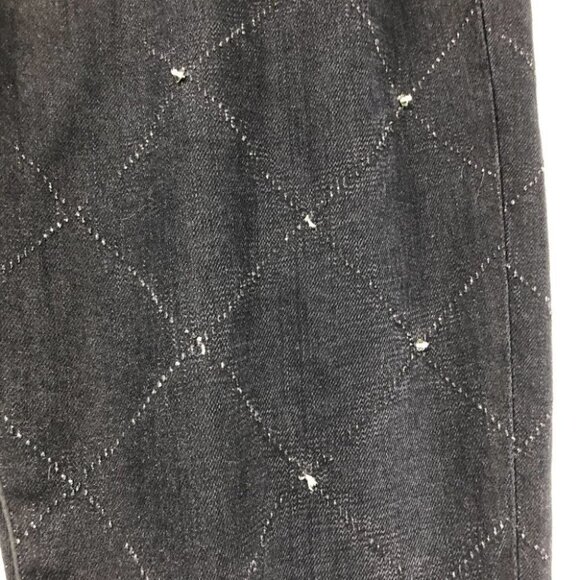 Brockenbow  X Zadig & Voltaire Black Queen Mary studded Diamond jeans size 26 - Picture 11 of 16